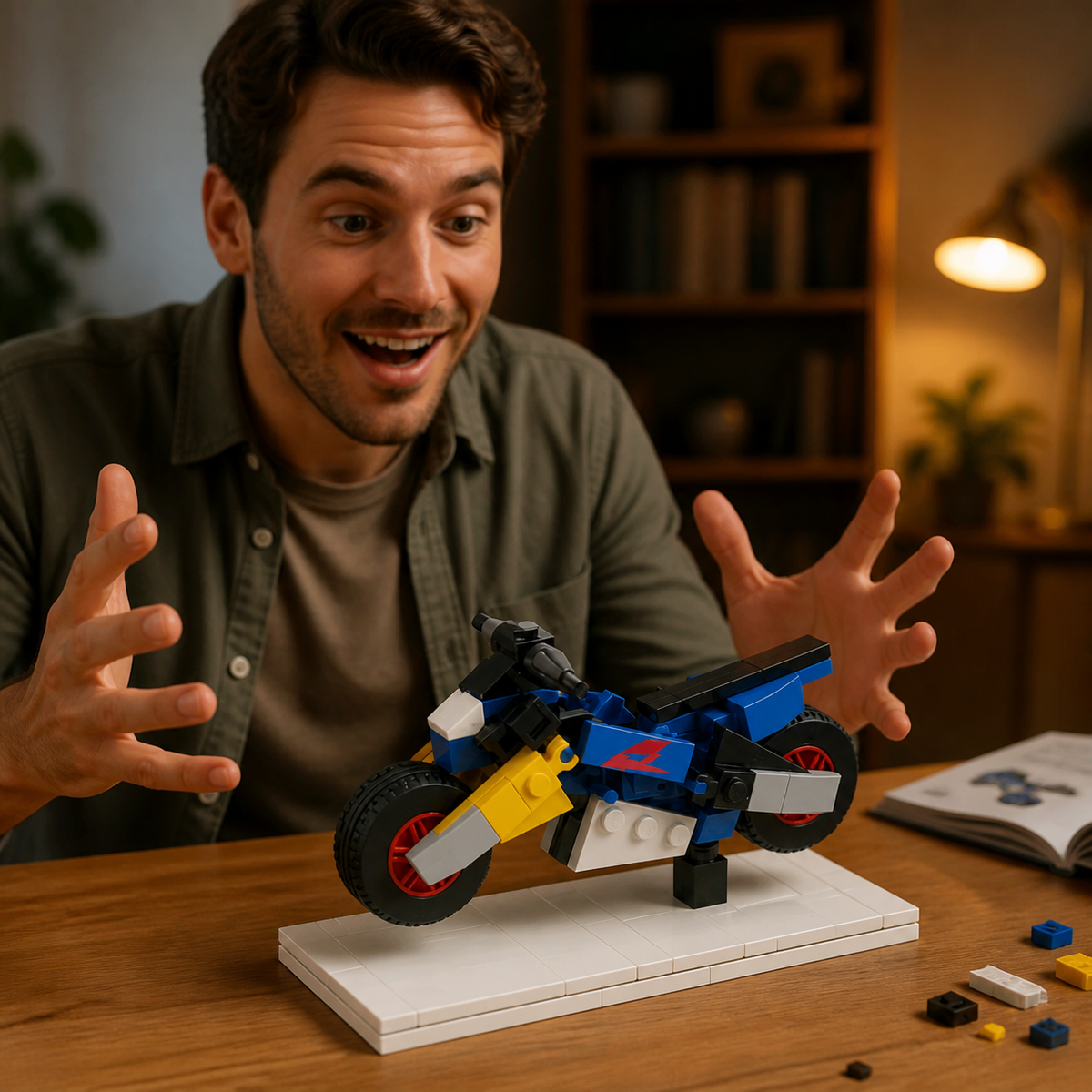Custom Motorcycle Brick Model with Photo