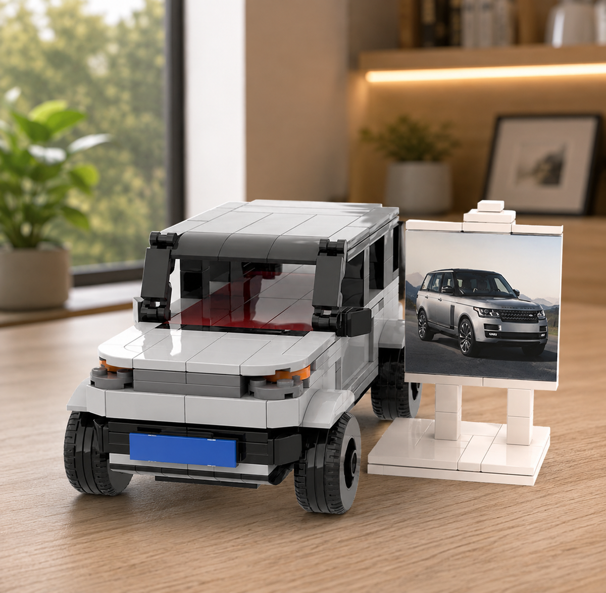 Custom Car Brick Model with Photo Display Stand