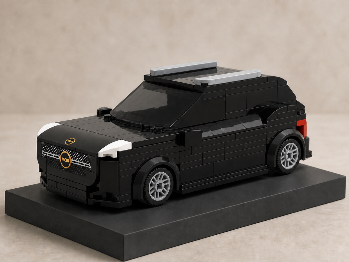 Finished black SUV building-block model with MCIB badges