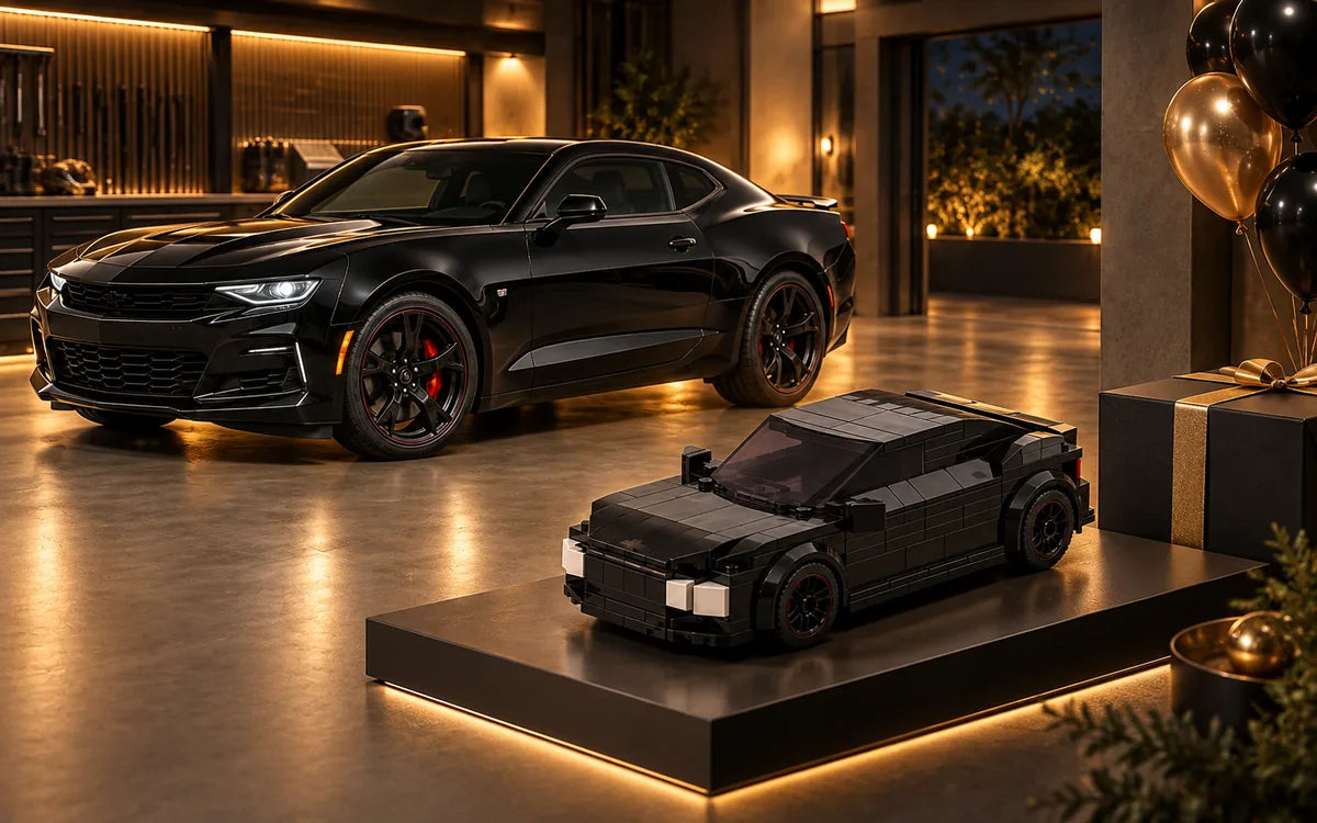 Black performance car representing a personalized gift for a boyfriend who loves his car